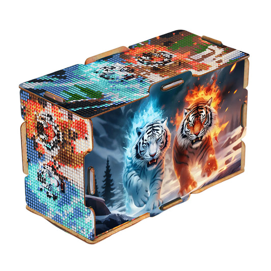 Diamond Painting Tissue Box Kits Decorative Rhinestone Craft Kit (Tiger)
