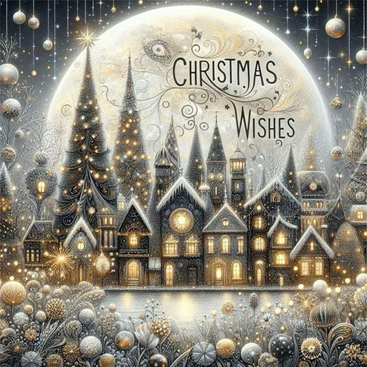 Christmas Scenery - 14CT Stamped Cross Stitch 40*40CM