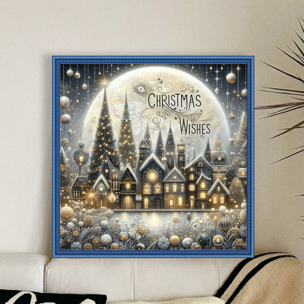 Christmas Scenery - 14CT Stamped Cross Stitch 40*40CM