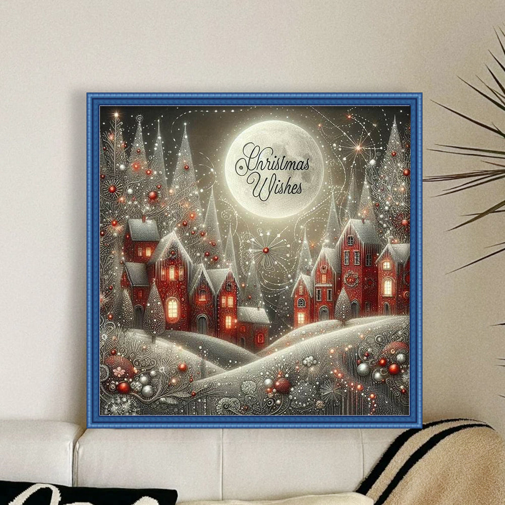 Christmas Scenery - 14CT Stamped Cross Stitch 40*40CM