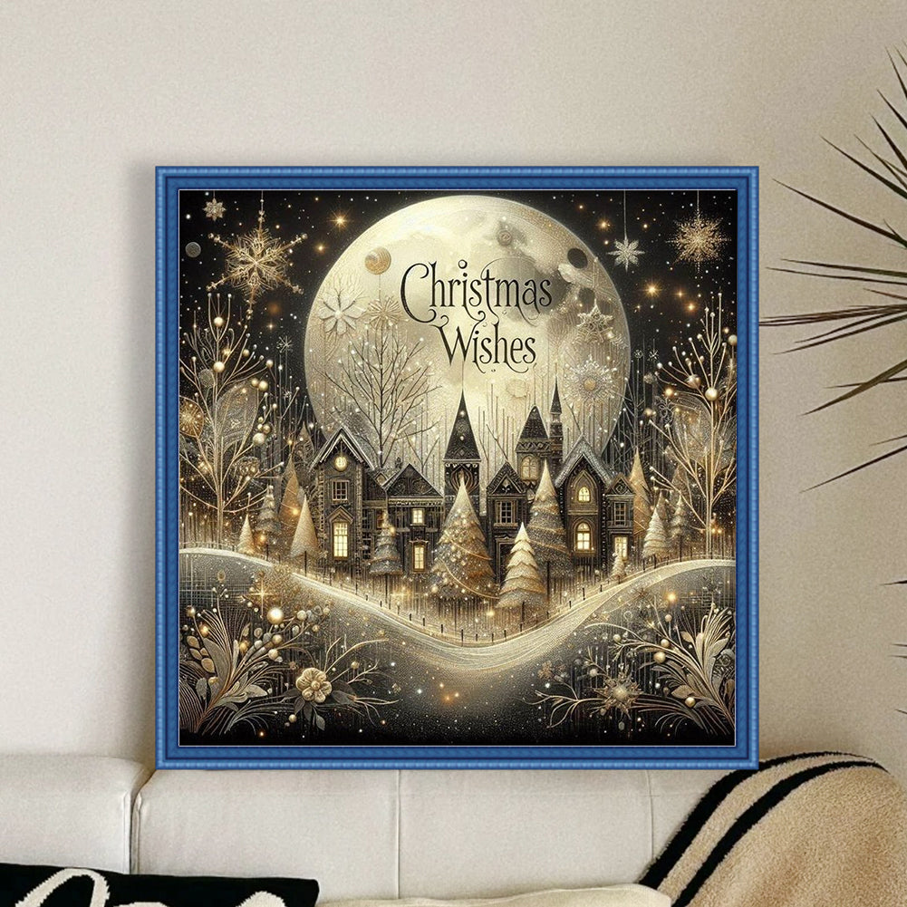 Christmas Scenery - 14CT Stamped Cross Stitch 40*40CM