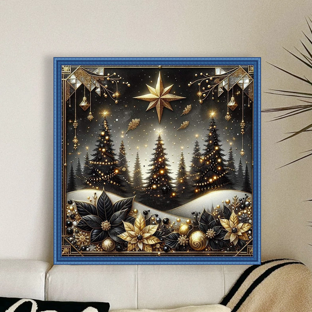 Christmas Scenery - 14CT Stamped Cross Stitch 40*40CM