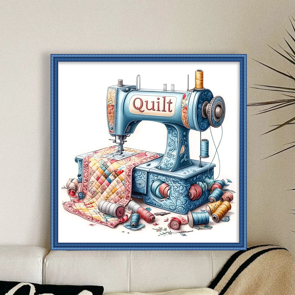 Sewing Machine - 18CT Stamped Cross Stitch 25*25CM