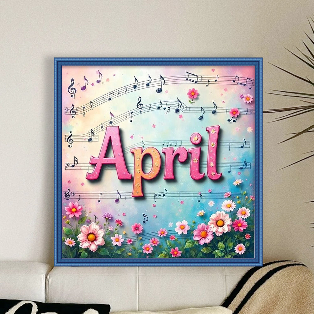 April - 18CT Stamped Cross Stitch 25*25CM