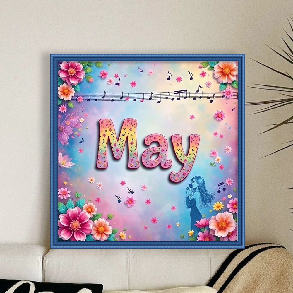 May - 18CT Stamped Cross Stitch 25*25CM