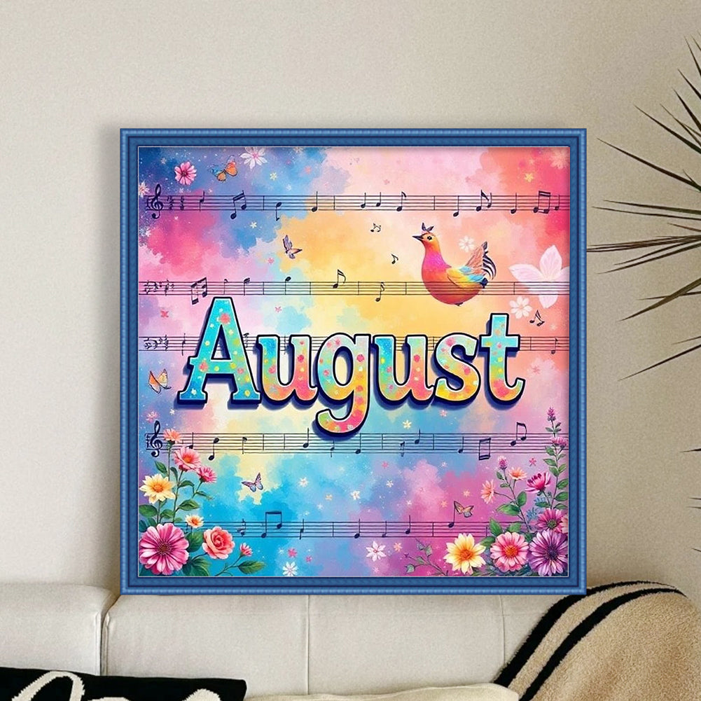 August - 18CT Stamped Cross Stitch 25*25CM