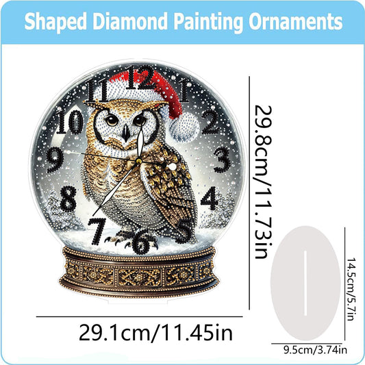Christmas Crystal Ball Design 2D Flat Acrylic DIY Diamond Painting Clock Kit