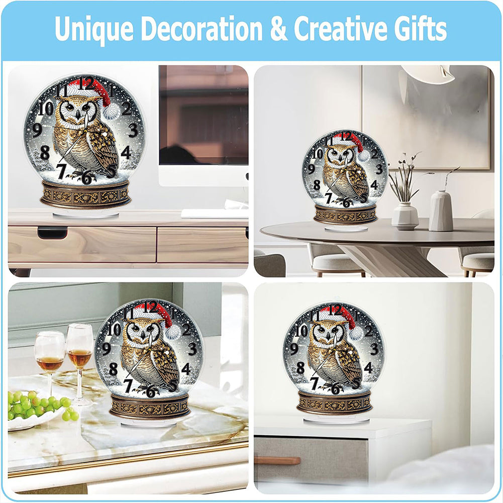Christmas Crystal Ball Design 2D Flat Acrylic DIY Diamond Painting Clock Kit