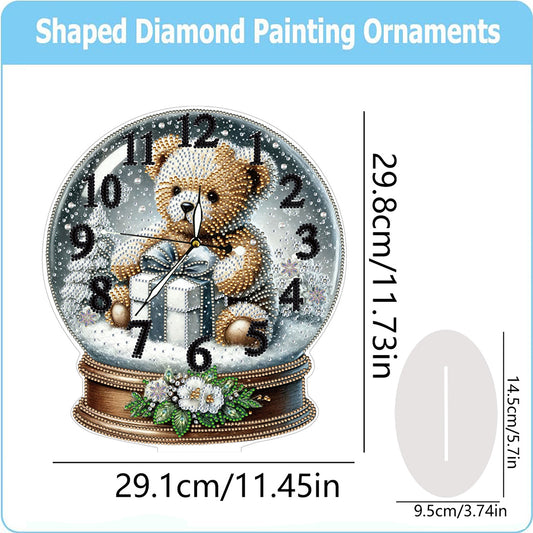 Christmas Crystal Ball Design 2D Flat Acrylic DIY Diamond Painting Clock Kit
