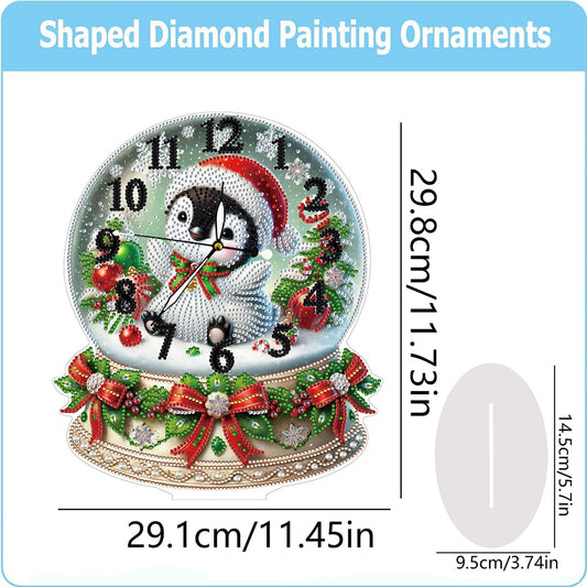 Christmas Crystal Ball Design 2D Flat Acrylic DIY Diamond Painting Clock Kit