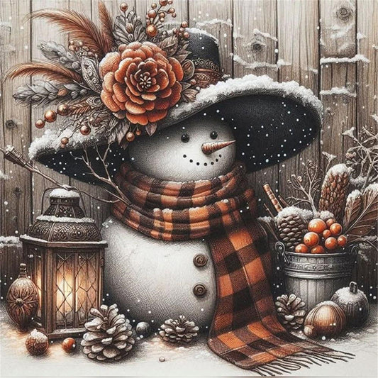 Christmas Snowman - 11CT Stamped Cross Stitch 40*40CM