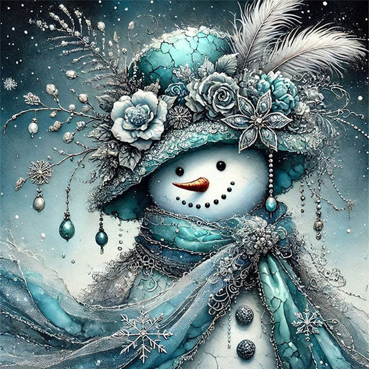 Christmas Snowman - 11CT Stamped Cross Stitch 40*40CM