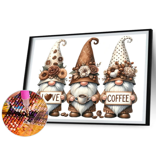 Coffee Gnome - Full Round Drill Diamond Painting 50*40CM