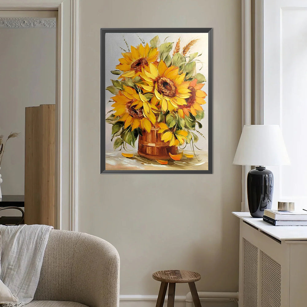 Sunflowers - Full Round Drill Diamond Painting 40*50CM