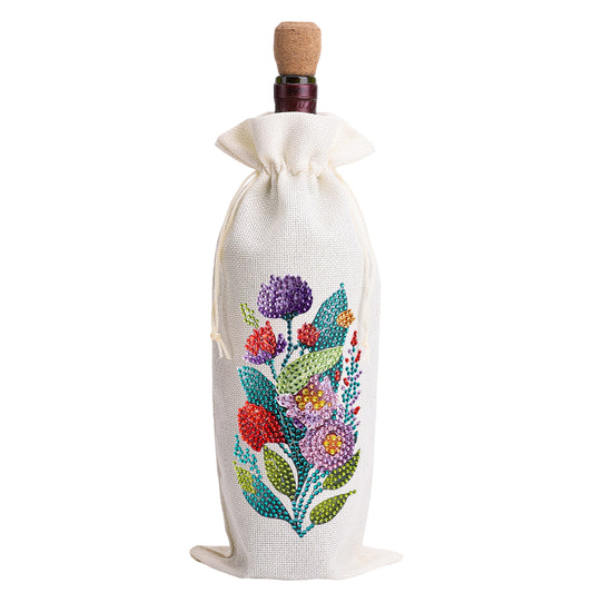 4pcs DIY Diamond Painting Wine Bag Kit Rhinestones Label Liquor Bottle Cover