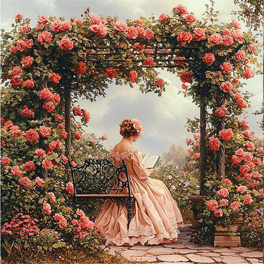 Victorian Girl - 14CT Stamped Cross Stitch 50*50CM