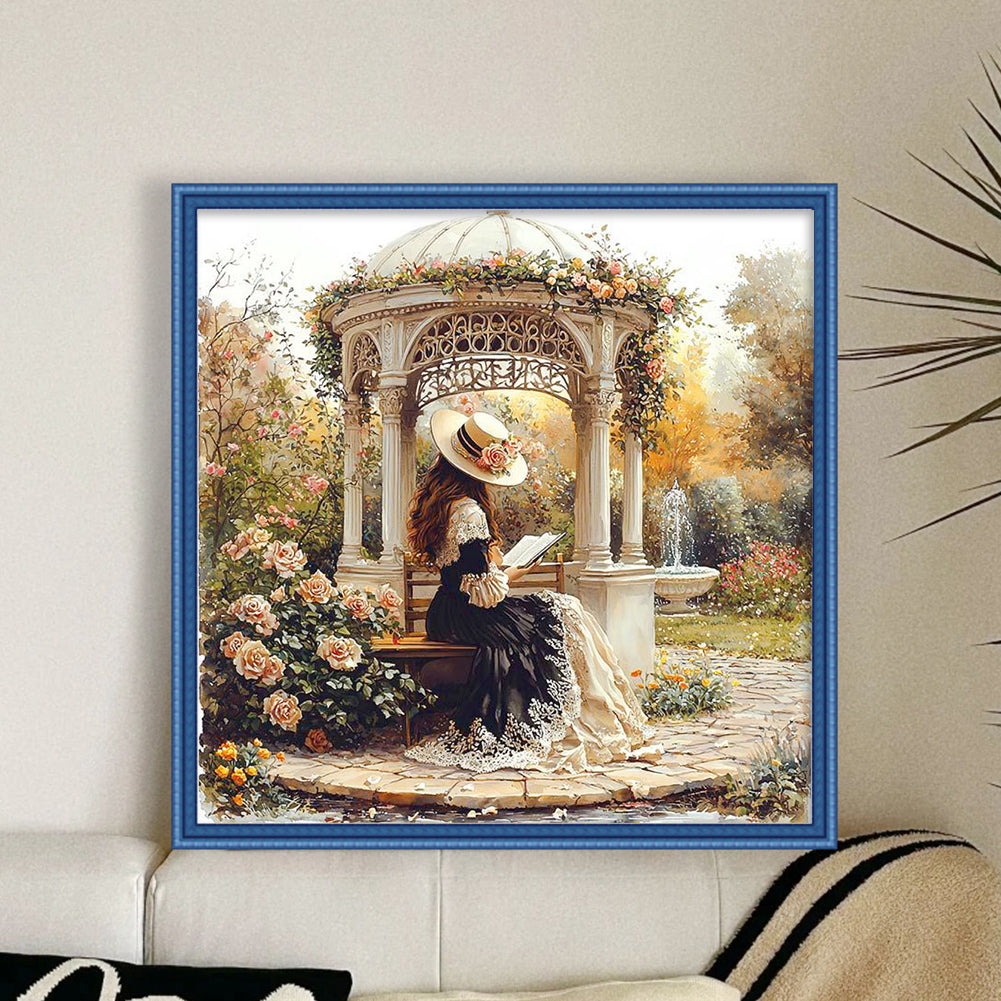 Victorian Girl - 14CT Stamped Cross Stitch 50*50CM