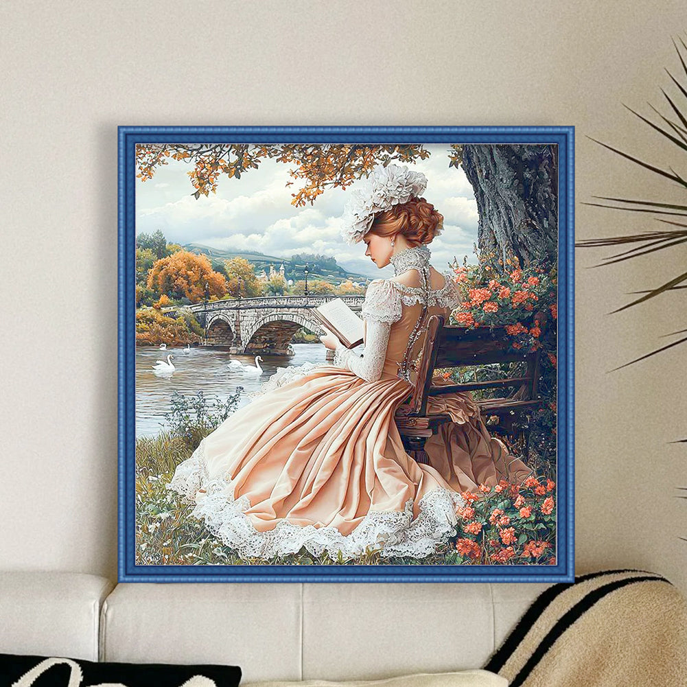 Victorian Girl - 14CT Stamped Cross Stitch 50*50CM