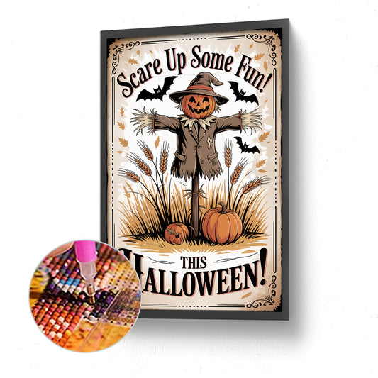 Halloween Scarecrow - Full Round Drill Diamond Painting 30*45CM