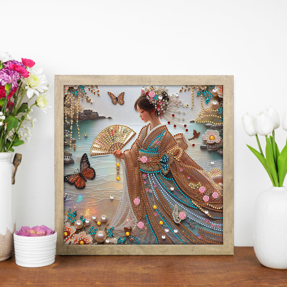 Japanese Girl - Special Shaped Drill Diamond Painting 30*30CM