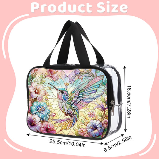 DIY Diamond Art Rhinestone Makeup Bag Crystal Transparent PVC Storage Pack Gift