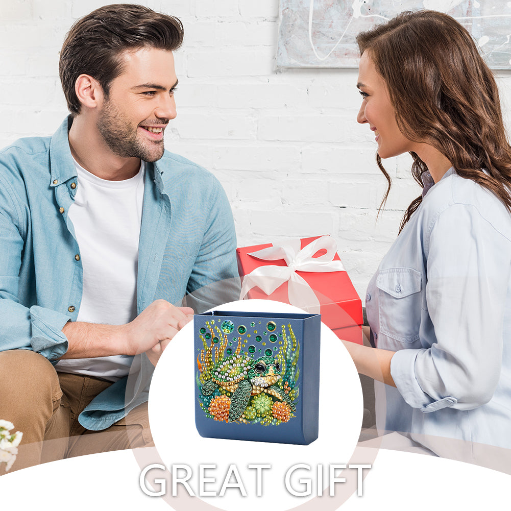 Water Turtle DIY Diamond Painting Kit Wall-Mounted Phone Charging Station Decor