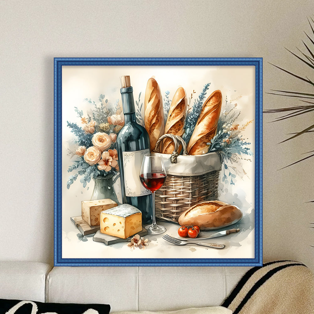 Bread And Drinks - 11CT Stamped Cross Stitch 40*40CM