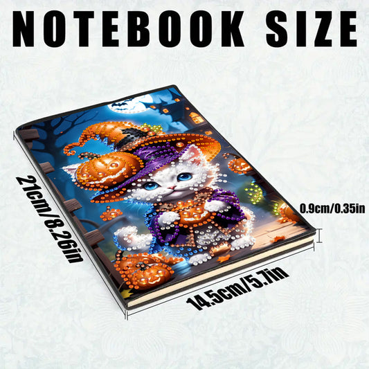 2pcs 50-Page A5 Cat and Mouse Diamond Painting Notebook for Adults Holiday Gift