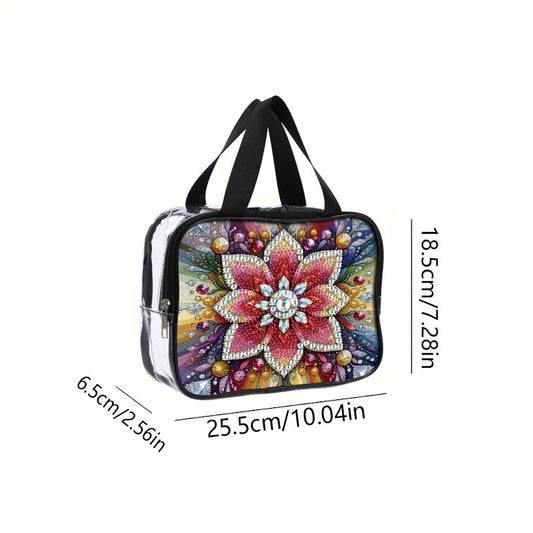 DIY Gemstone Diamond Art Rhinestone Makeup Bag Transparent PVC Storage Pack Gift