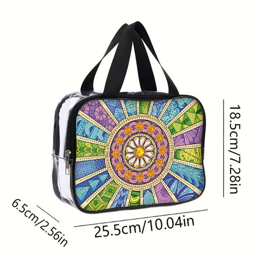 DIY Diamond Art Rhinestone Makeup Bag Crystal Transparent PVC Storage Pack Gift