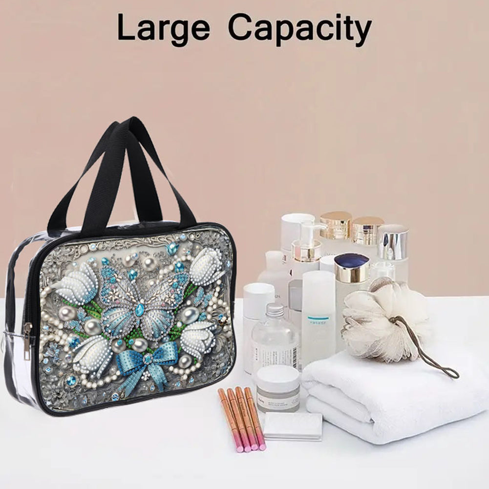 DIY Diamond Art Rhinestone Makeup Bag Crystal Transparent PVC Storage Pack Gift