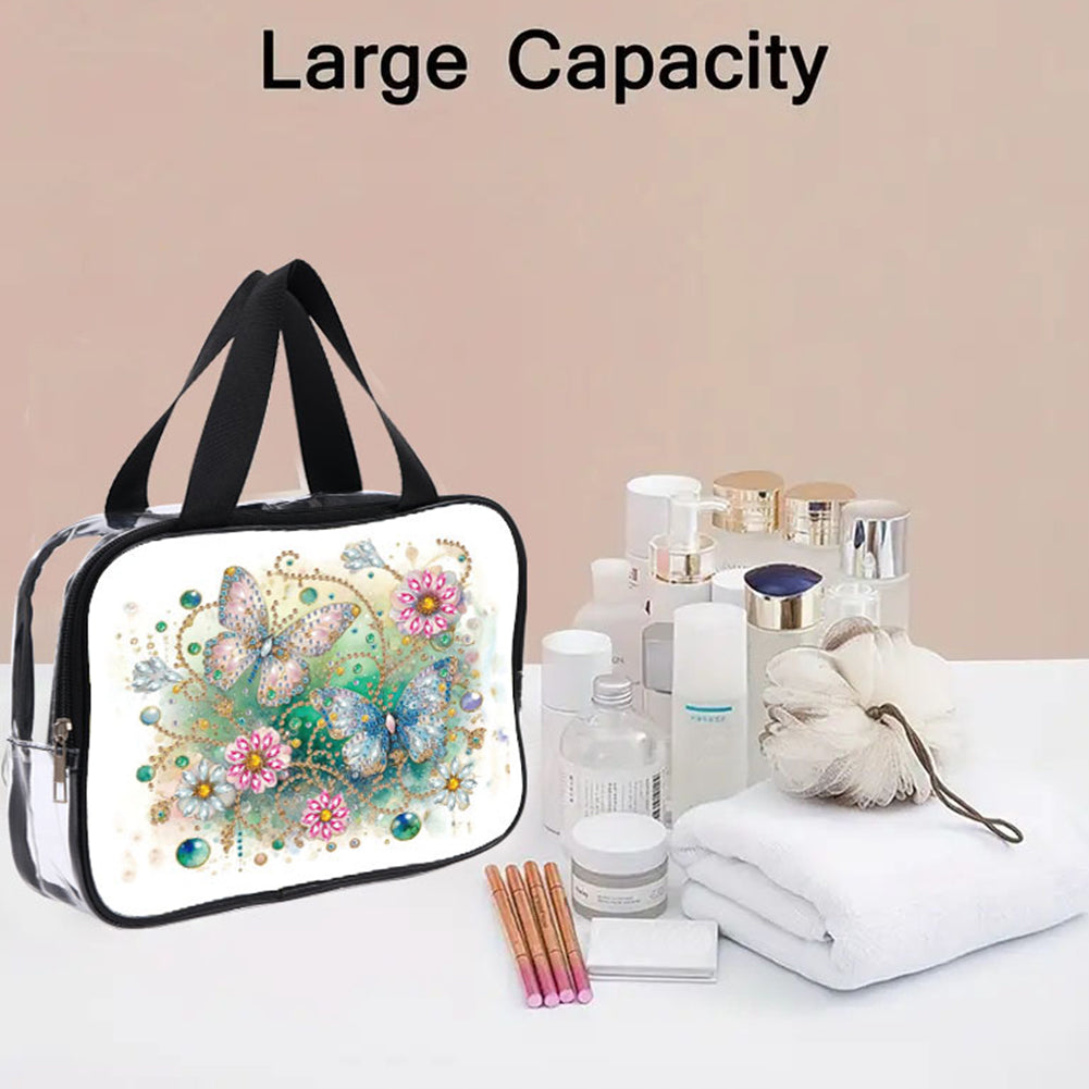 DIY Diamond Art Rhinestone Makeup Bag Crystal Transparent PVC Storage Pack Gift