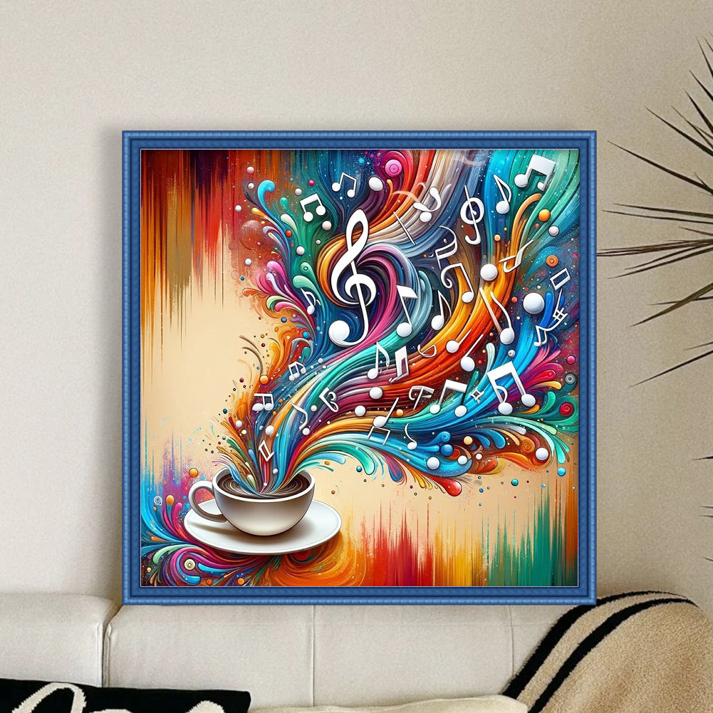 Colored Musical Notes - 11CT Stamped Cross Stitch 40*40CM