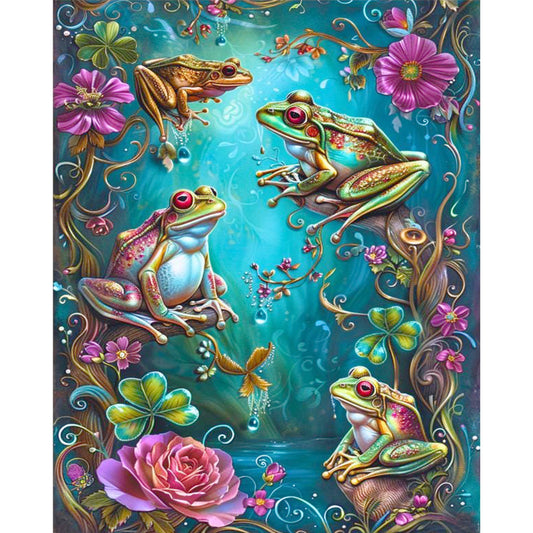 Frog - 14CT Stamped Cross Stitch 40*50CM