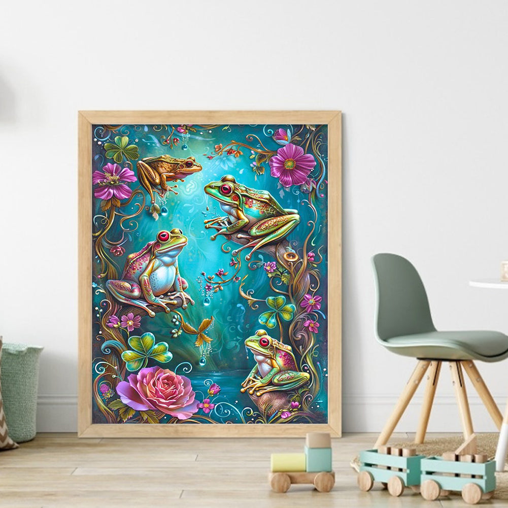 Frog - 14CT Stamped Cross Stitch 40*50CM