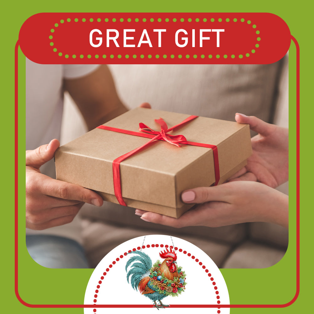 2D Flat Christmas DIY Hanging Diamond Art Kits Window Hanging Art for Home Decor