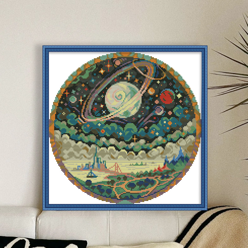 Starry Sky 2 - 14CT Stamped Cross Stitch 34*34CM(Joy Sunday)