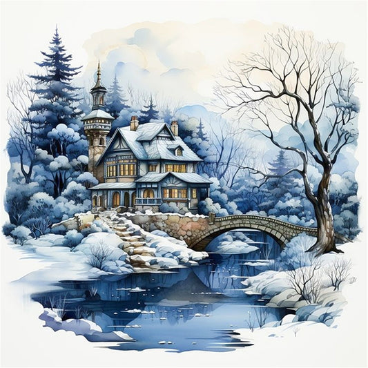 Seasonal Scenery: Winter - 11CT Stamped Cross Stitch 50*50CM