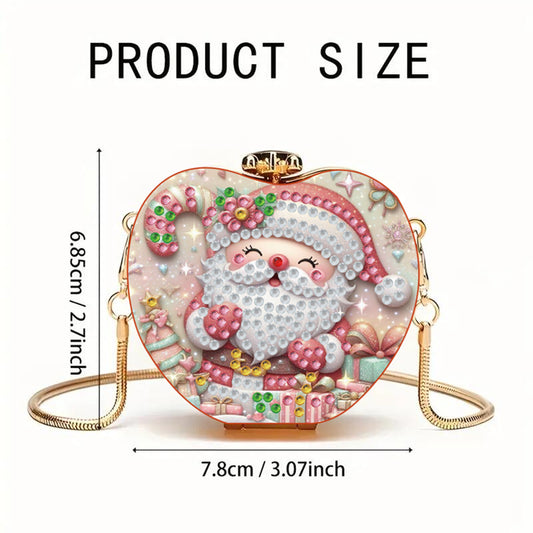 Santa Claus DIY Diamond Painting Shoulder Bag for Coins Lipstick Earphones Gifts