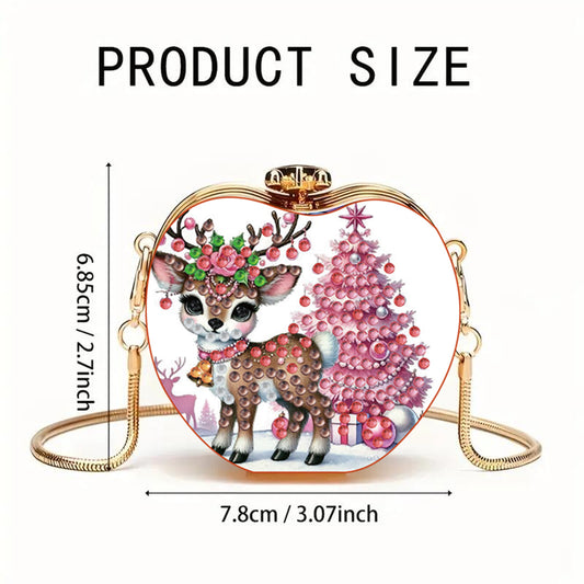 Elk DIY Diamond Painting Shoulder Bag for Coins Lipstick Earphones Gifts