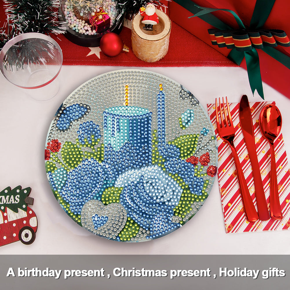 4pcs Christmas Diamond Art Coasters Kits for Home Party and Holiday Decorations