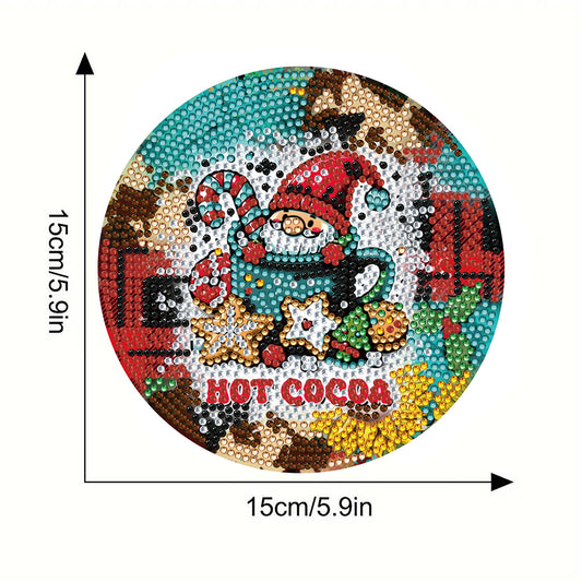 4 PCS Christmas Diamond Painting Placemat Kit for Home Kitchen Parties Camping