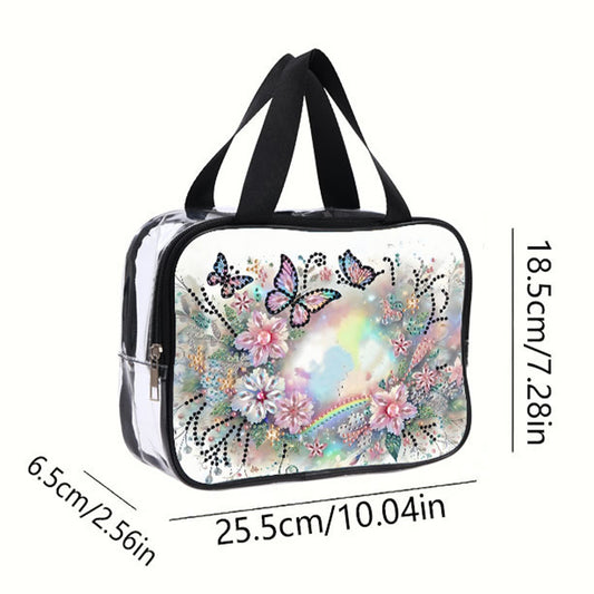 DIY Flower Butterfly Diamond Painting Bling Rhinestone Makeup Bag Storage Bag