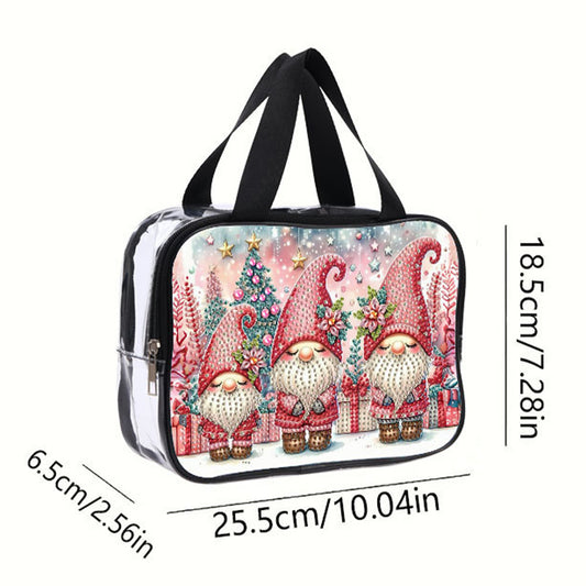 DIY Gnome Diamond Painting Bling Rhinestone Makeup Bag Large Storage Bag