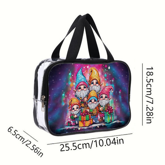 DIY Gnome Diamond Painting Bling Rhinestone Makeup Bag Large Storage Bag