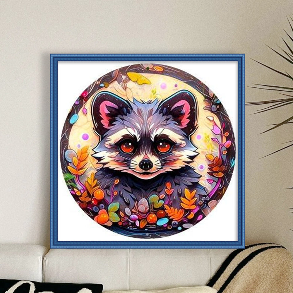 Raccoon 4 - 18CT Stamped Cross Stitch 25*25CM