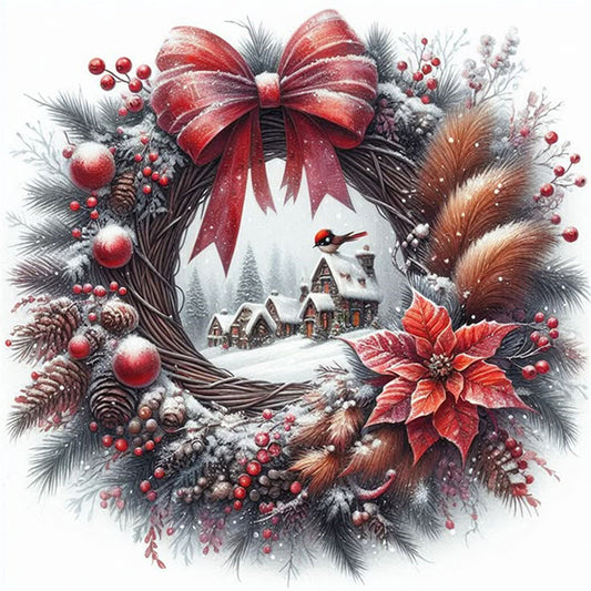 Wreath Scenery - 14CT Counted Cross Stitch 40*40CM