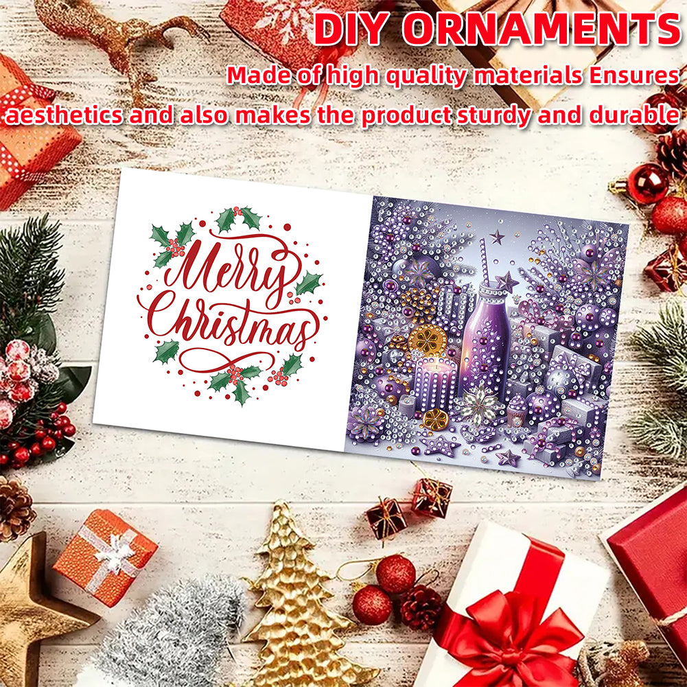 6PCS DIY Diamond Art Greeting Cards Holiday Theme Congratulations Cards & Gifts