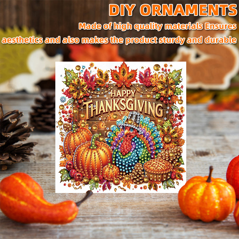 6PCS DIY Diamond Art Greeting Cards Autumn Theme Congratulations Cards & Gifts