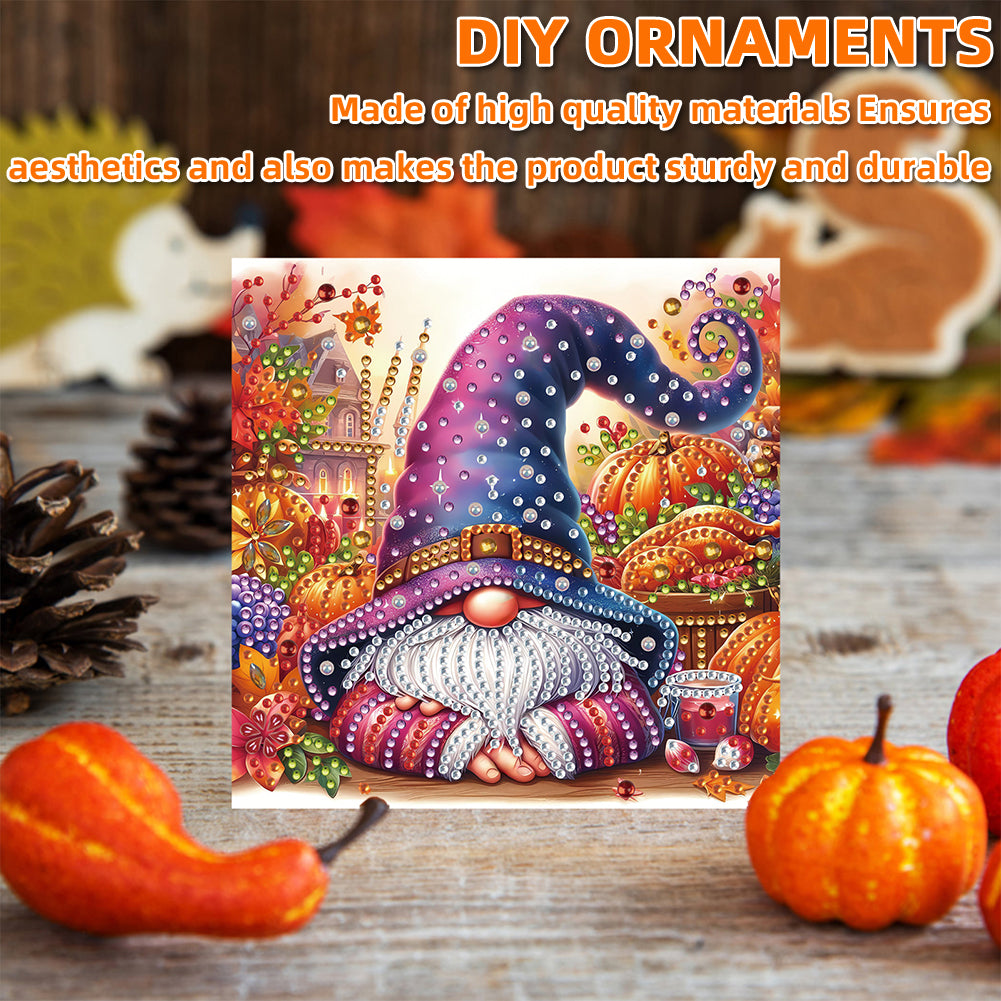6PCS DIY Diamond Art Greeting Cards Pumpkin Gnome Congratulations Cards & Gifts